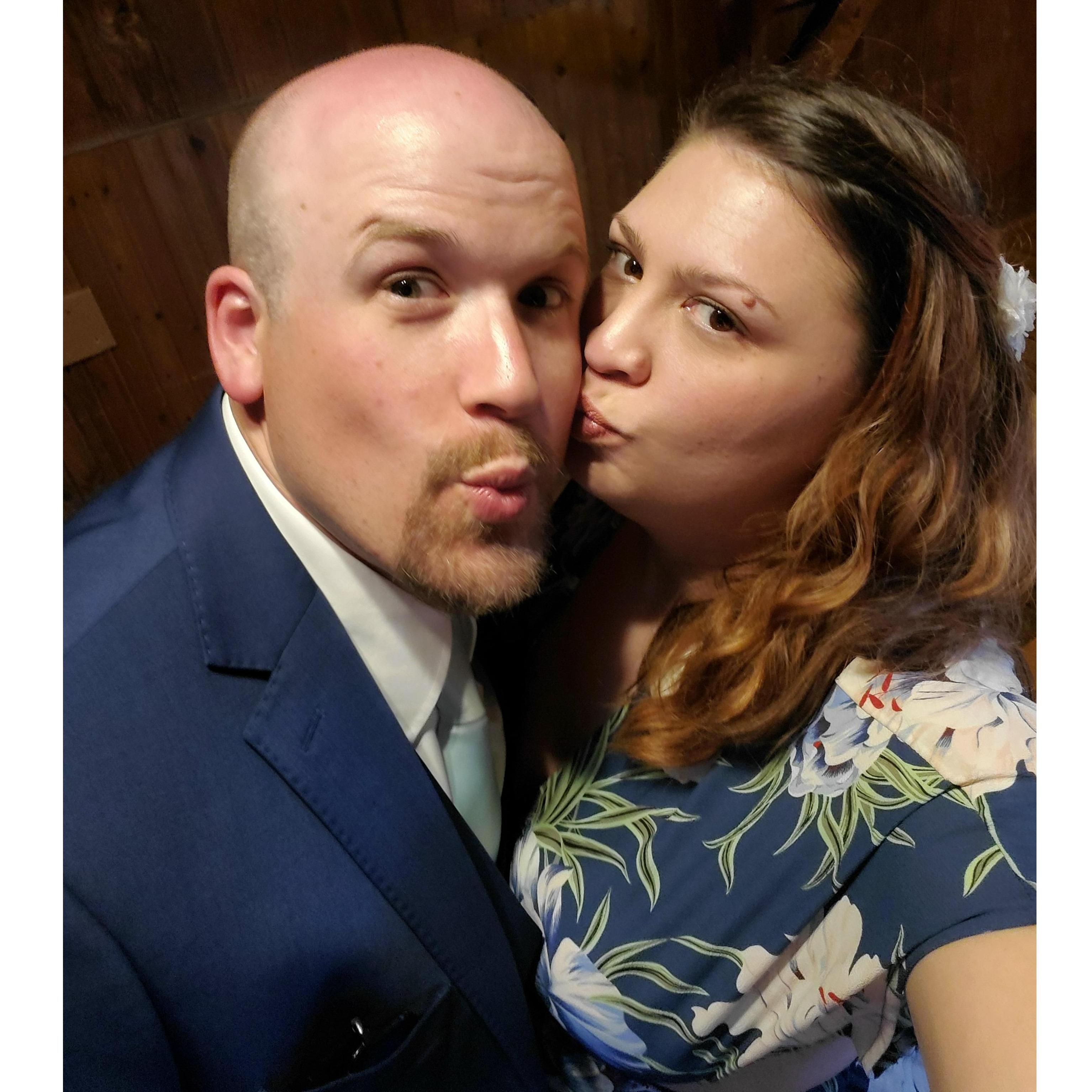 Fun picture of us at Matthew's wedding. This picture definitely encapsulates our quirky nature