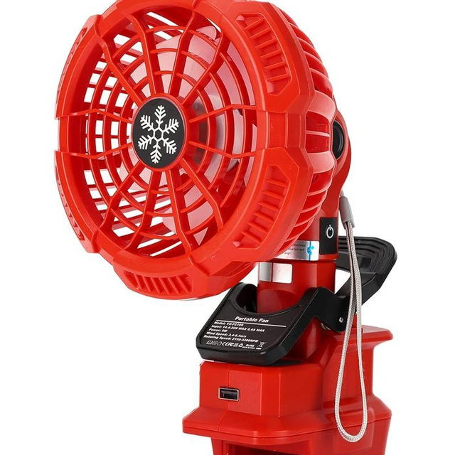 Taingwei Portable Clip on Fan for Milwaukee M18 Battery,18V Battery Powered Stroller Fan with 3 Energy Efficient Speed Settings for Bedroom,Outdoor,Camping and Job Site(Tool Only)