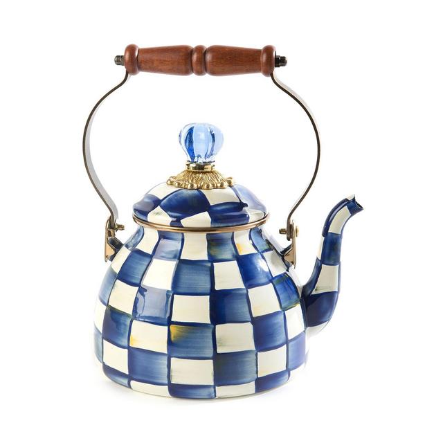 MacKenzie-Childs Royal Check 2-Quart Tea Kettle