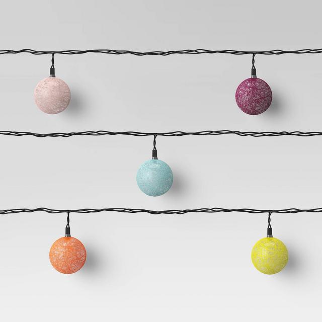 10ct Incandescent Mini Outdoor Colored String Orb String Lights - Opalhouse™