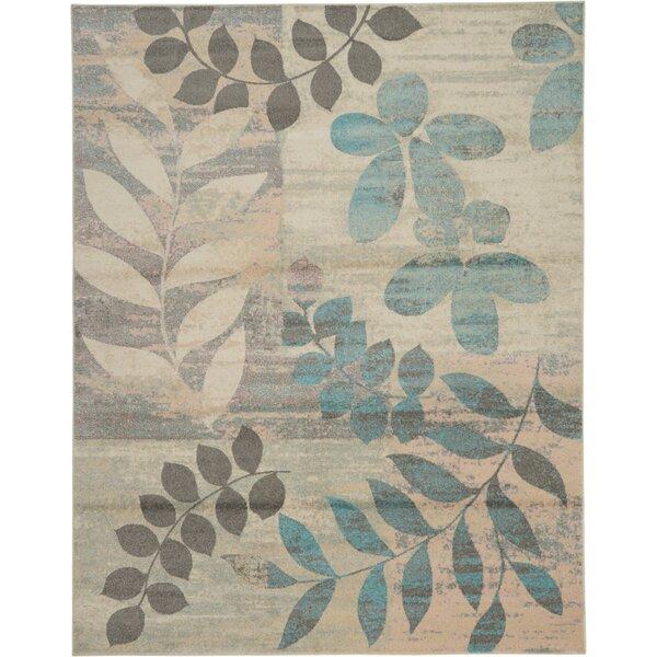 Leeming Floral Ivory/Light Blue RUNNER (2'3 x 7'3)