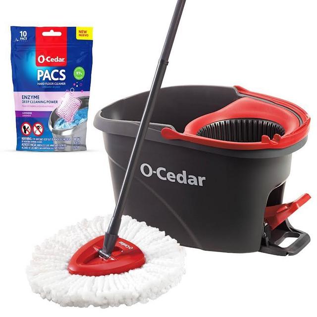 O-Cedar EasyWring Microfiber Spin Mop and Bucket Cleaning System + Lavender Pac (Variety Pack)
