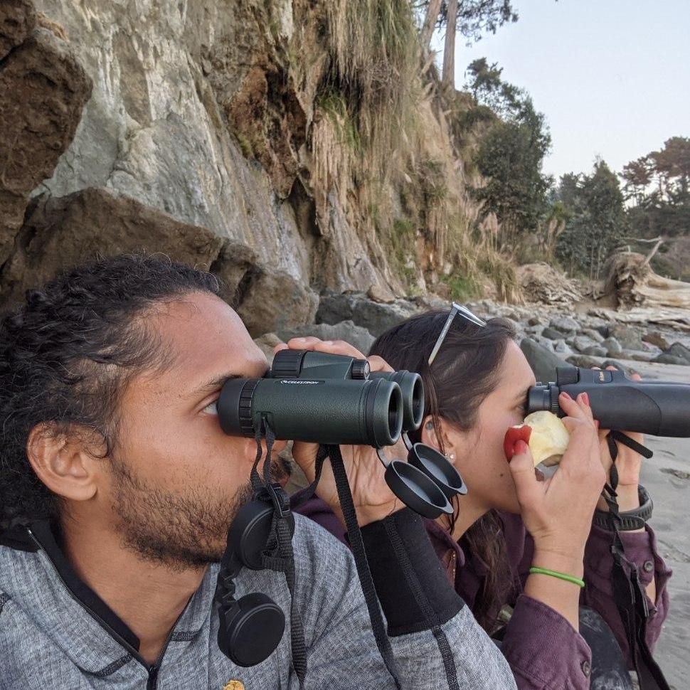Our 3rd date - both using our binoculars to check out the marine life