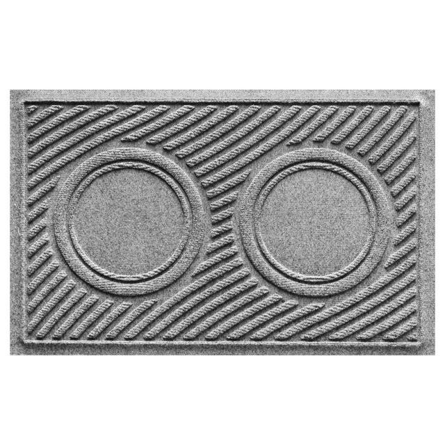 Waterhog Waves Dog Bowl Mat, Medium Gray, 18" X 27"