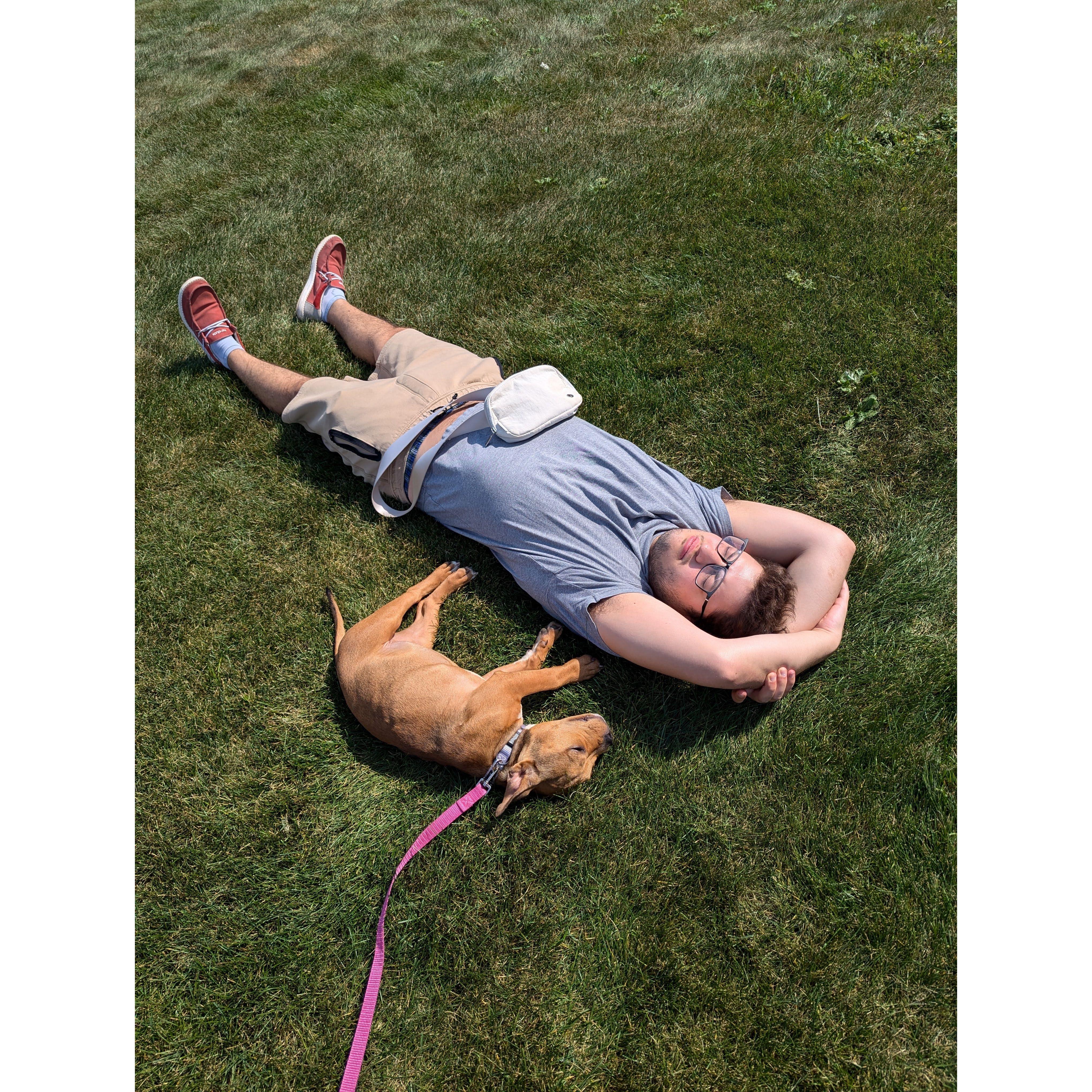 Nothing more these two loved more than soaking up the sun.