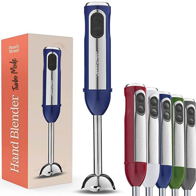 Powerful Immersion Blender, Electric Hand Blender 500 Watt with Turbo Mode, Detachable Base. Handheld Kitchen Blender Stick for Soup, Smoothie, Puree, Baby Food, 304 Stainless Steel Blades