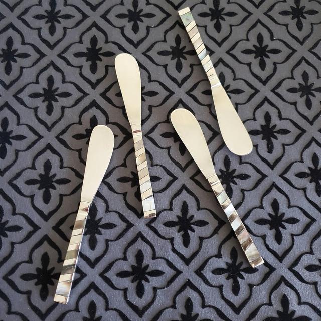 Unique Personalized Cheese Knife Set Mother of Pearl Inlay Handles