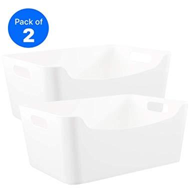 Storage Bins - Plastic Organizers and Storage, Versatile Kitchen Pantry Organization and Storage, Bathroom Organizer, Under Sink Organizer, Storage Cubes, Cube Organizer, Containers for Organizing