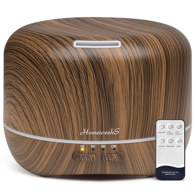 Aromatherapy Essential Oil Diffuser for Room: Air Humidifier Aroma Scent Cool Mist Diffuser Colorful Lights Wood Cute Small Large Waterless Auto Off Ultrasonic Diffusers for Home Bedroom (300ml)