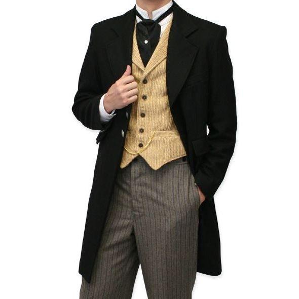 A traditional Victorian outfit befitting a groom to be wed