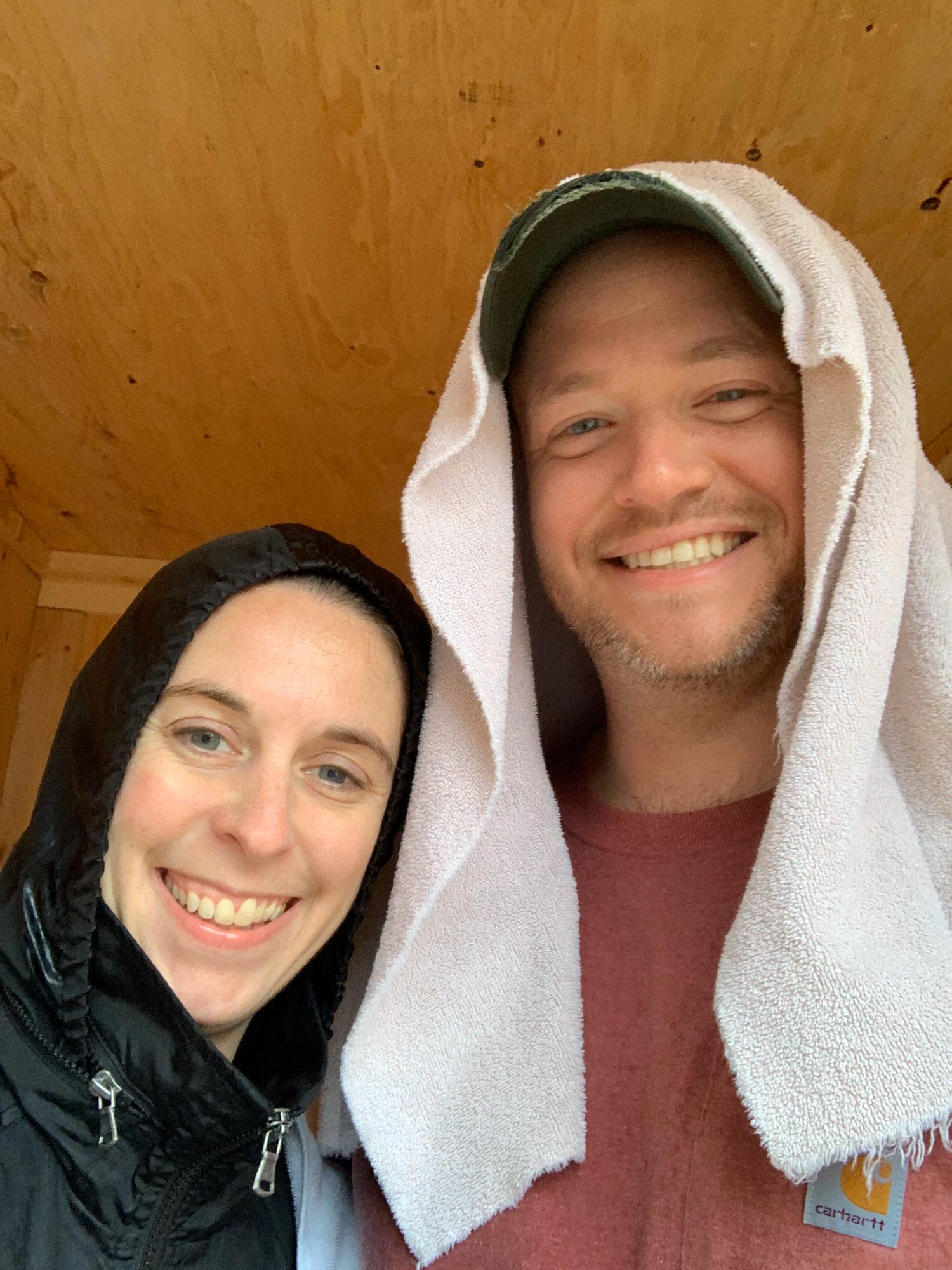 Seeking shelter while moving into our first apartment together in Chicago, June 2019