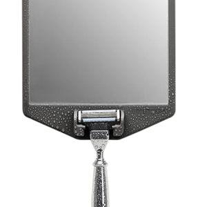 TOOLETRIES The Joseph Shower Mirror for Shaving, Fog Reduction Bathroom Mirror with Silicone Razor Holder & Reusable Wall Mount Grip, Shower Grooming Accessory - Charcoal