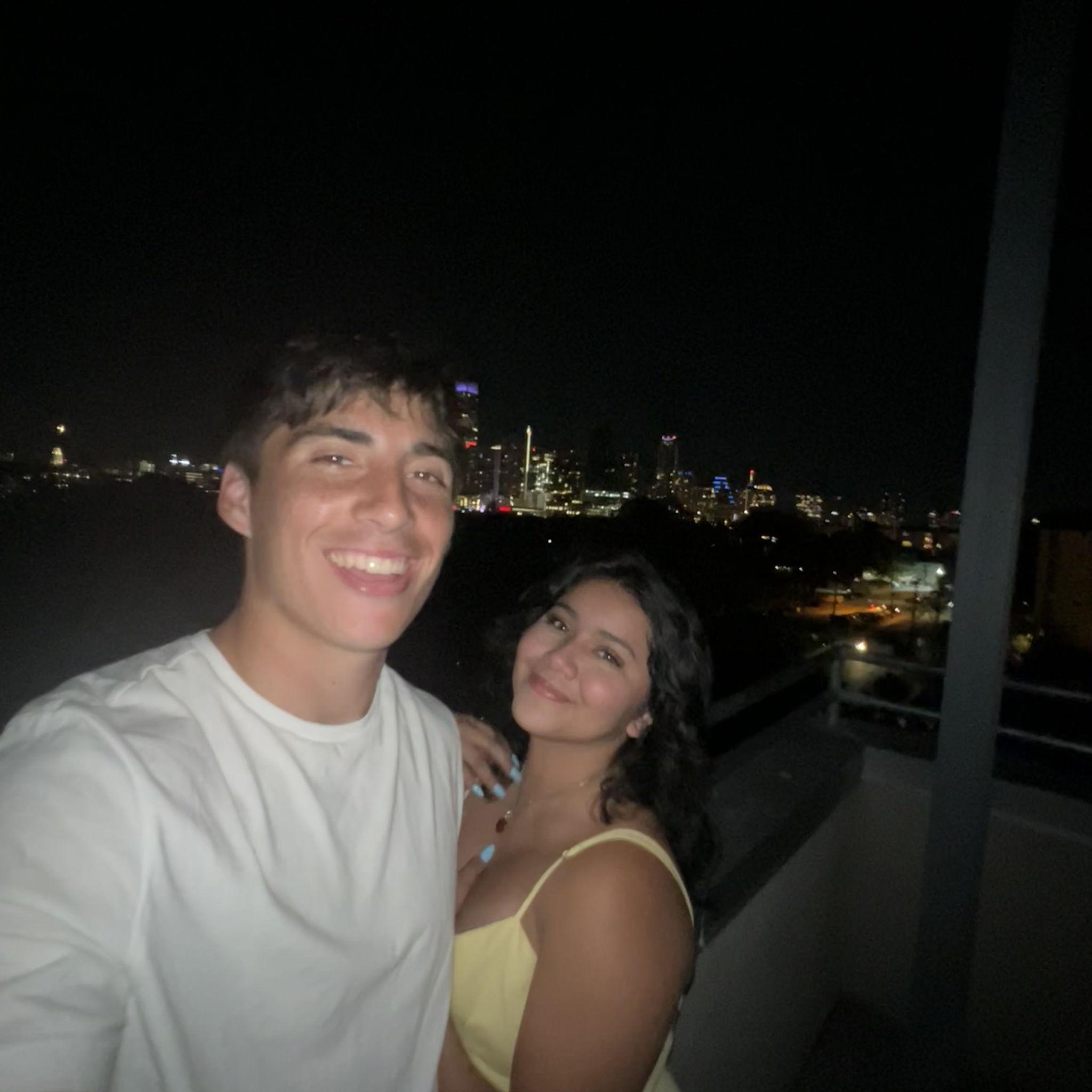 7/9/22: Pictures in front of the Austin skyline Nate will one day propose under. Little did we know!