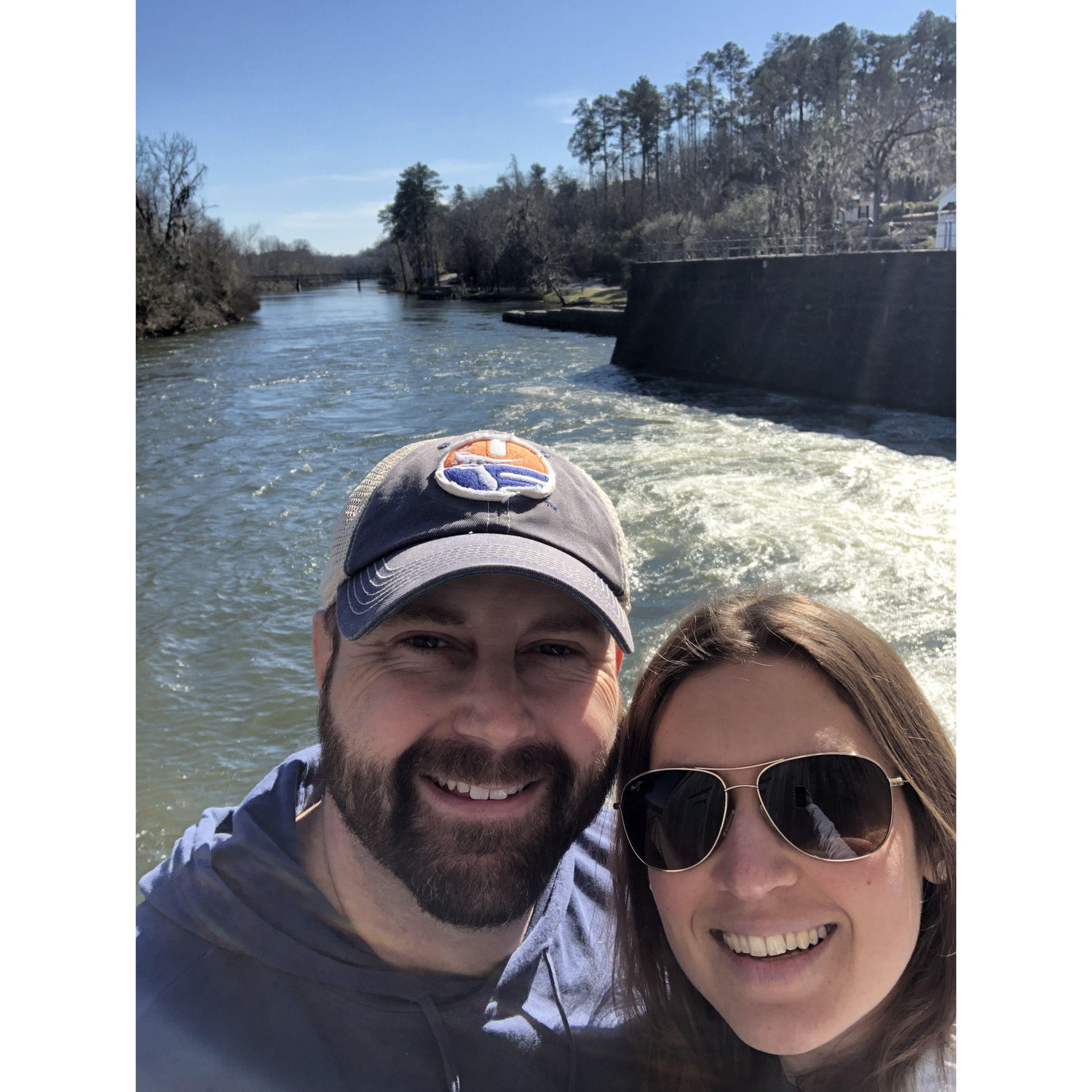 We can't wait to add our wedding date padlock to the fence at the Augusta Canal Locks!