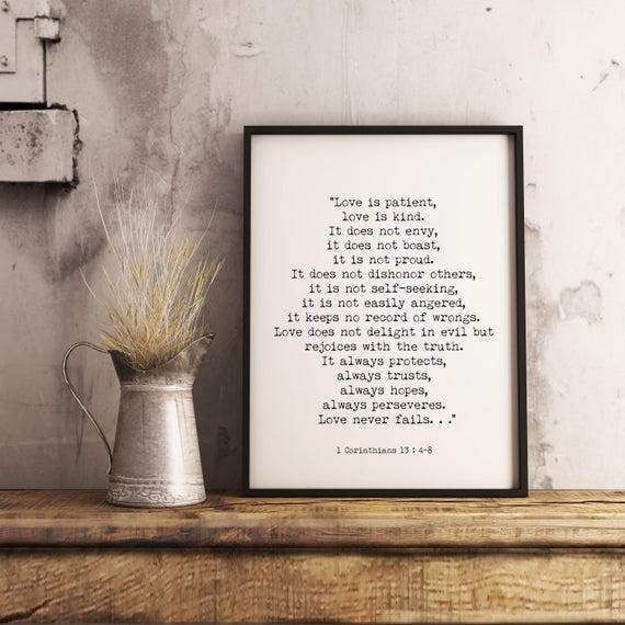 1 Corinthians 13 wall sign