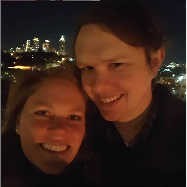Our second date, on the roof of Ponce City Market.