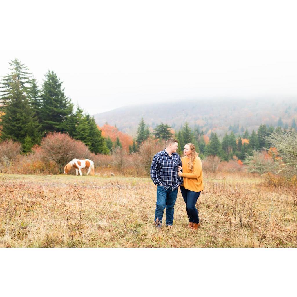 Our engagement photos were taken at Grayson Highlands. It was REALLY windy and wet, but the leaves were at their peak!