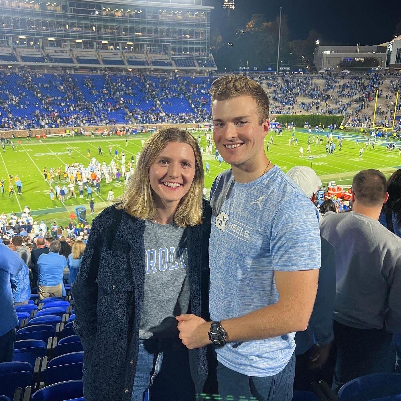 Our first Tar Heels game together (we won...hence the smiles :)