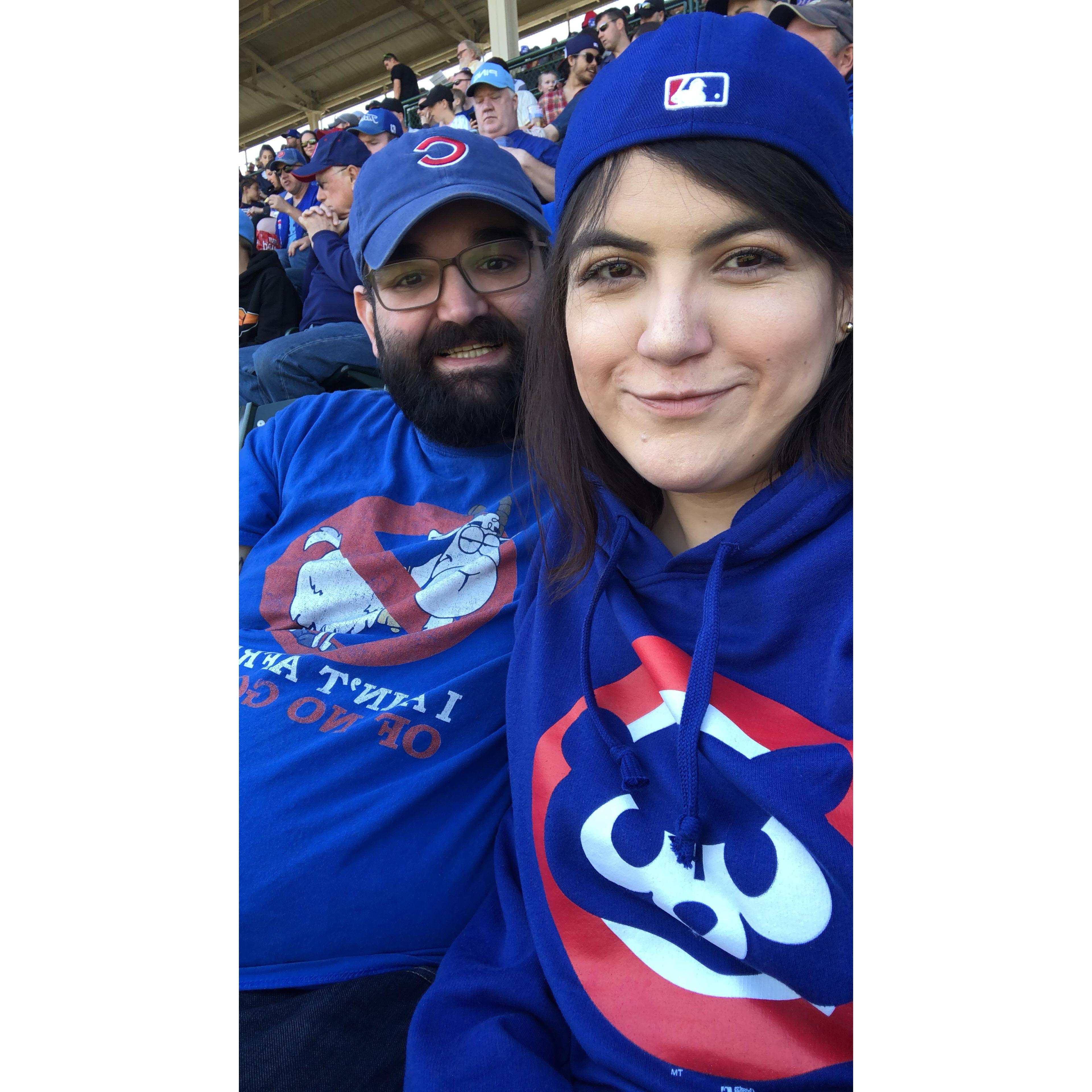 Our first trip to Wrigley Field in Chicago together!