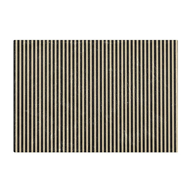 WELLDAY Bath Mat, Soft Absorbent Non Slip Bathroom Rugs, Beige Black Stripes Bath Mats for Bathroom, Toilet, Shower Floor 20 X 24 in