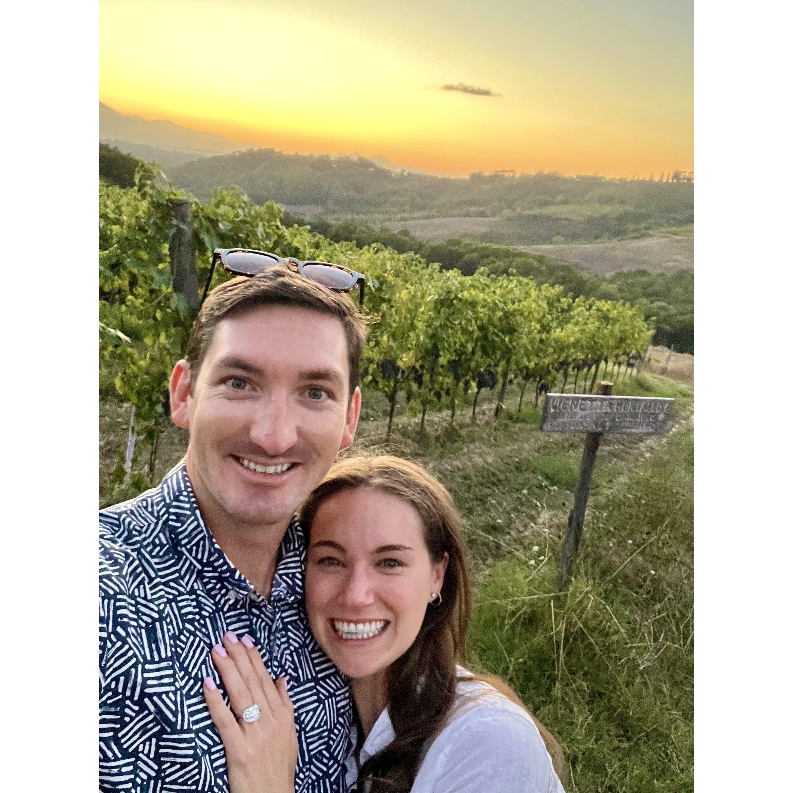 Right after we were engaged. Tuscany, Montalbino, Italy