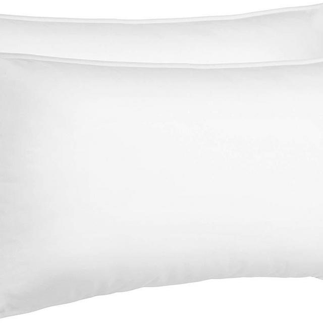 AmazonBasics Down Alternative Bed Pillows for Stomach and Back Sleepers - 2-Pack, Soft Density, King