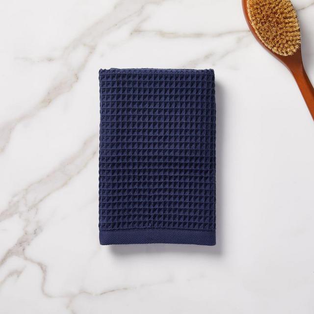 Organic Waffle Towel, Hand Towel, Midnight