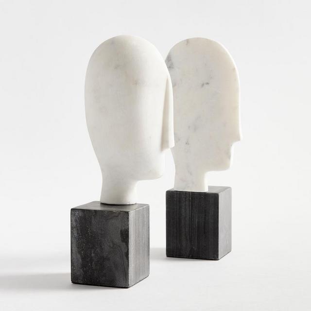 Meditative Bookends, Set of 2 - Black & White