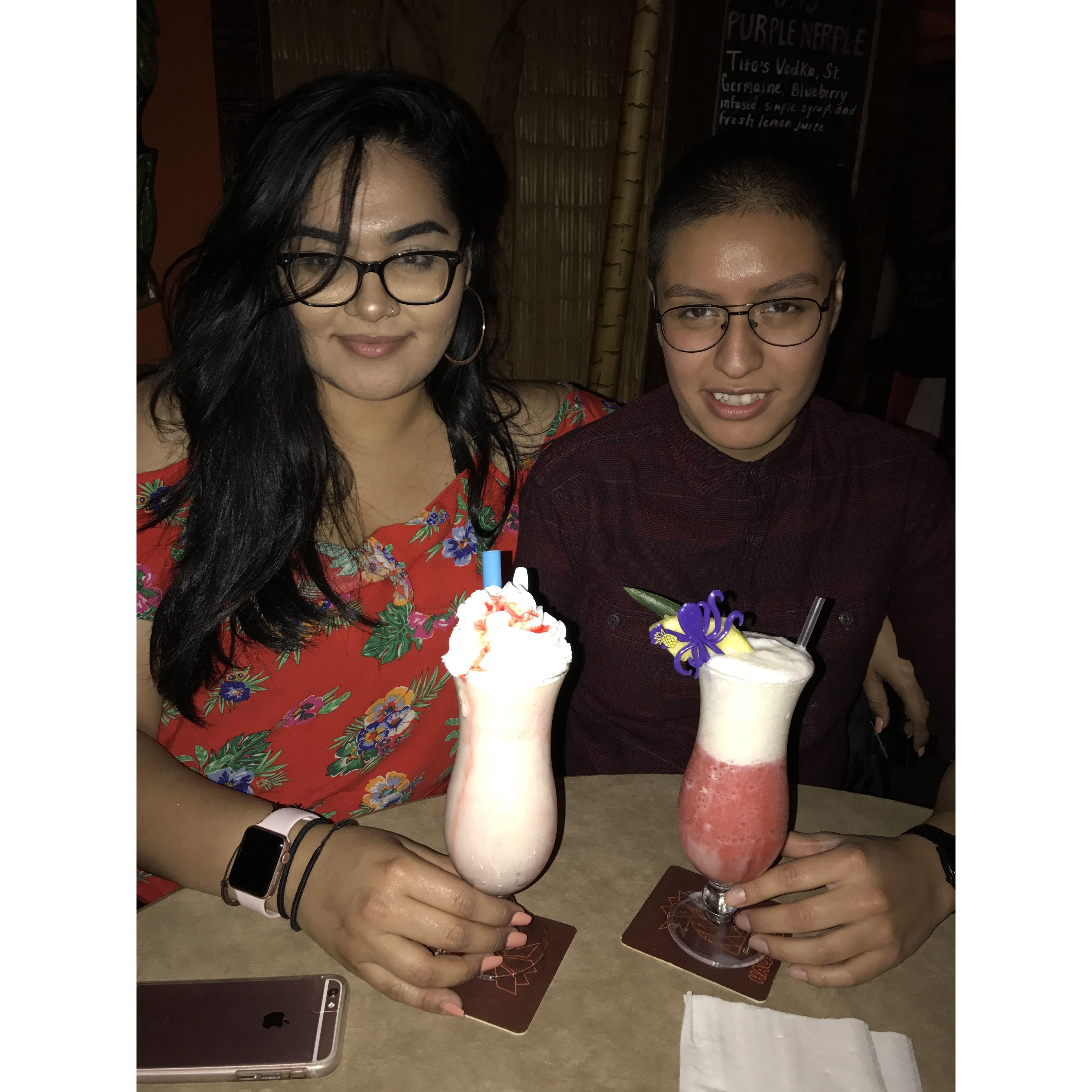 Tropical drinks for Radia’s 21st birthday.
