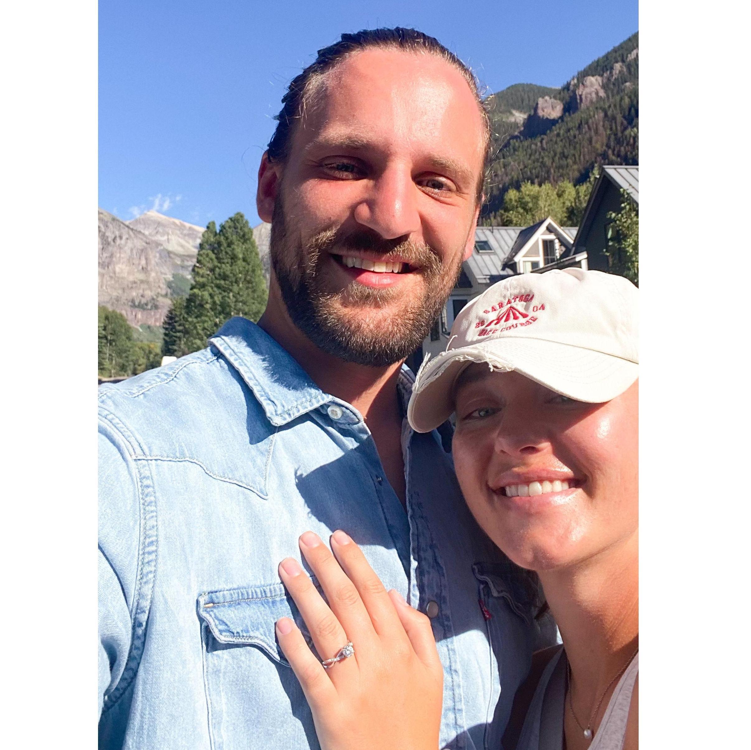 Taken after our celebratory post engagement lunch in Telluride