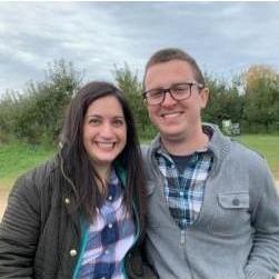 Eric and Katey at the orchard enjoying all of Katey's favorite fall activities...not football