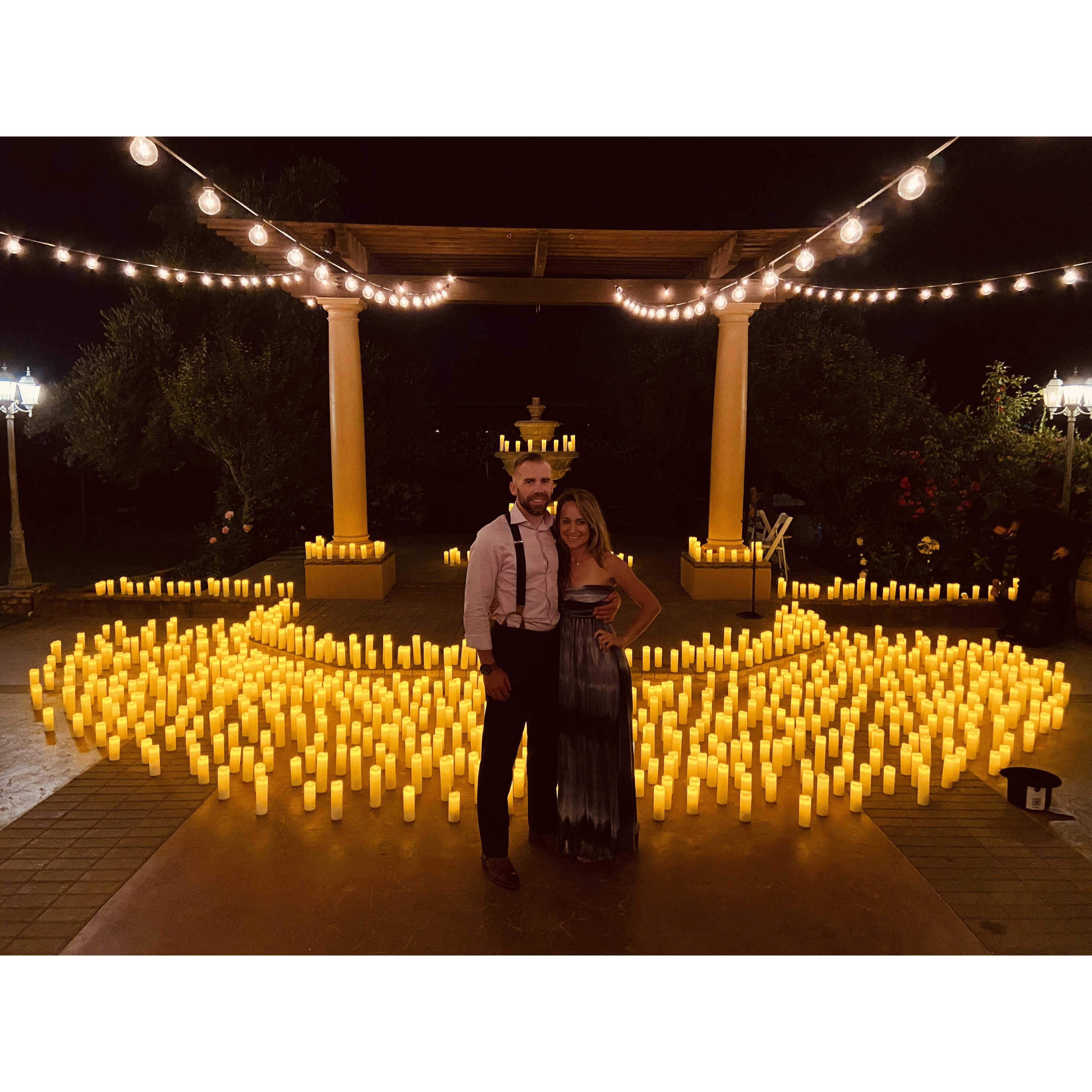 One of the many awesome dates we went on this past summer! This was taken at a candlelit concert at a winery in Temecula.