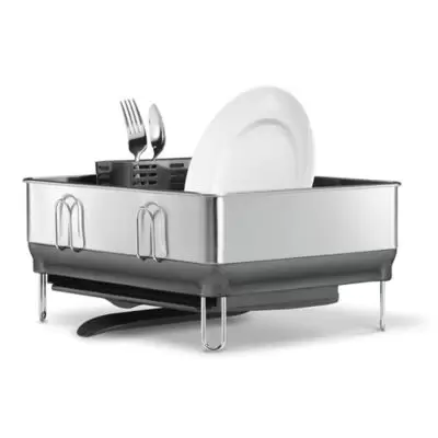 simplehuman® Compact Steel Frame Dish Rack in Grey