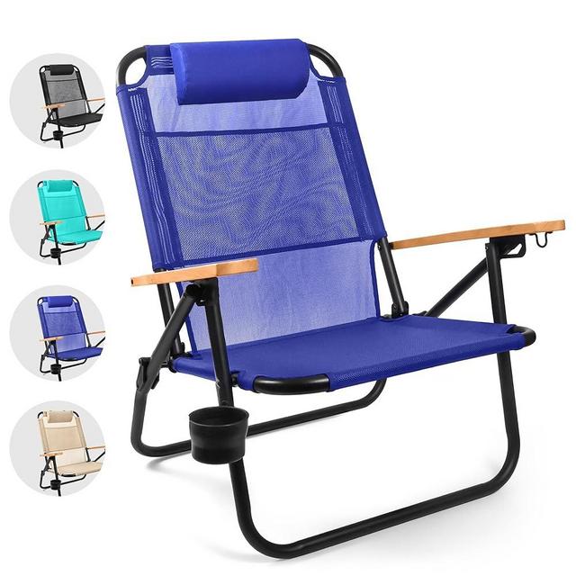 Water Buffalo Bondi Beach Chair – Backpack Beach Chair for Adults with Reclining Positions, Cup Holder & High Back Support