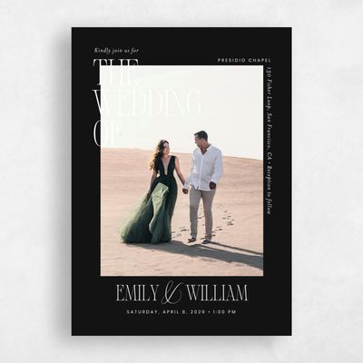 Black Wedding Invitation - Thisbe Portrait