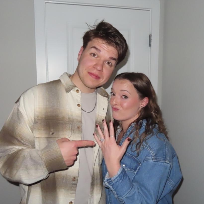 First time out in public after Jackson proposed. Of course Lily had to show off the ROCK!!