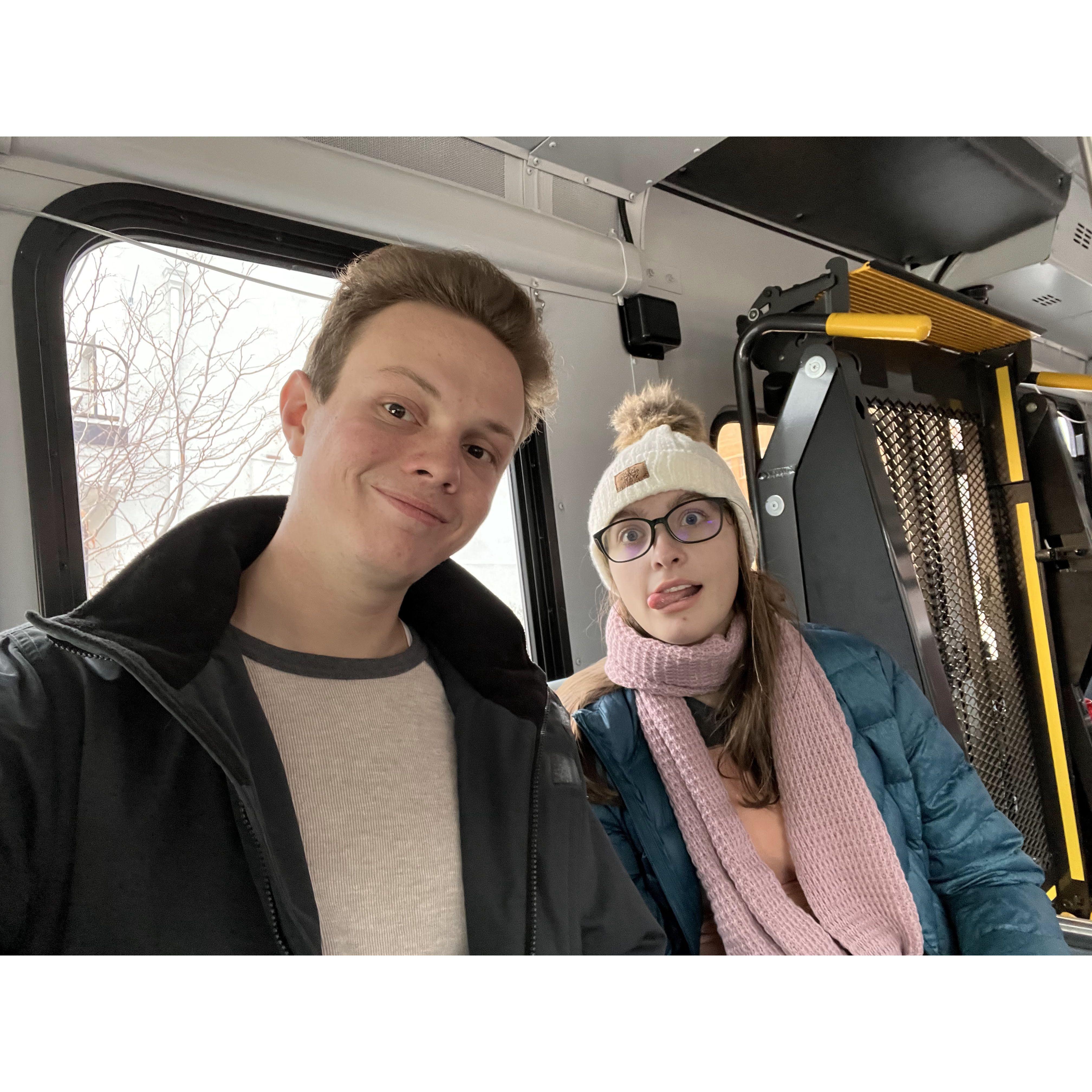 What you get dating a boy who doesn't have a car because he cares about the environement/mostly is just poor