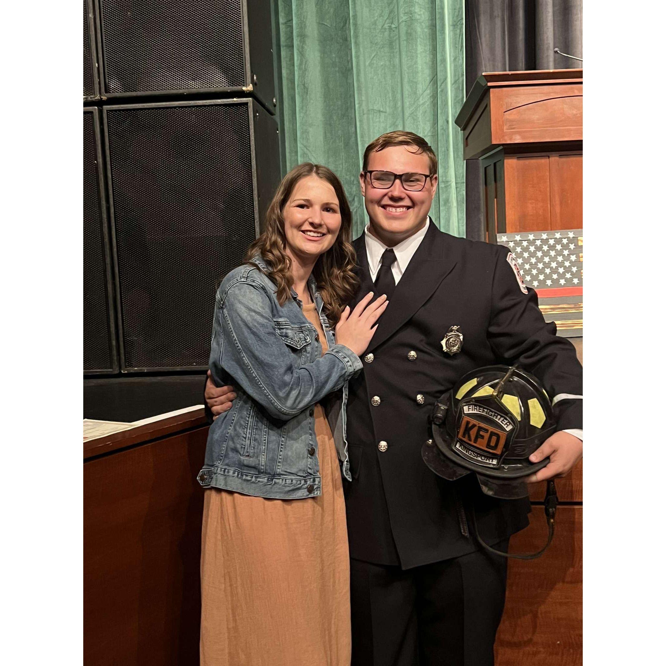 Graduation from rookie school and the official start of Bryson's career as a firefighter!