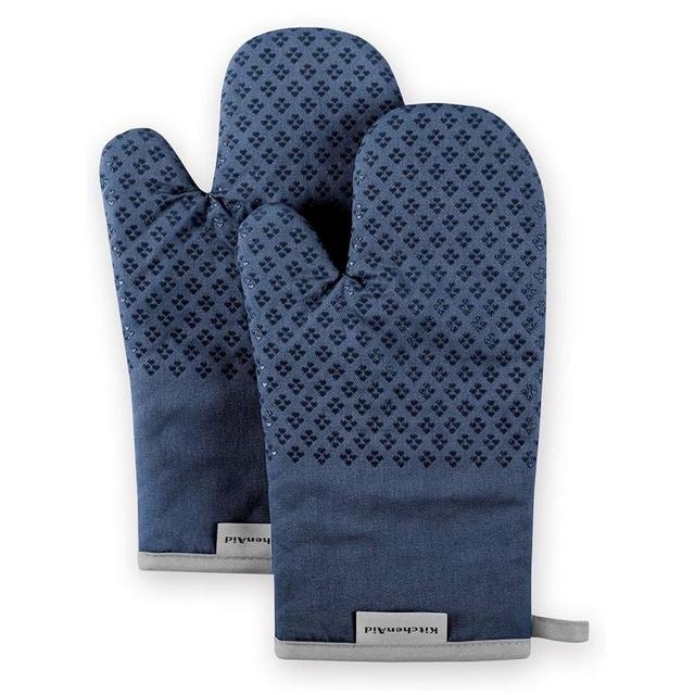 KitchenAid Asteroid Oven Mitt Set, Blue Willow
