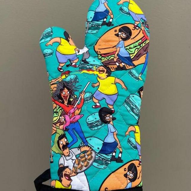 Burger Cartoon Oven Mitt, kitchen decor, one mitt