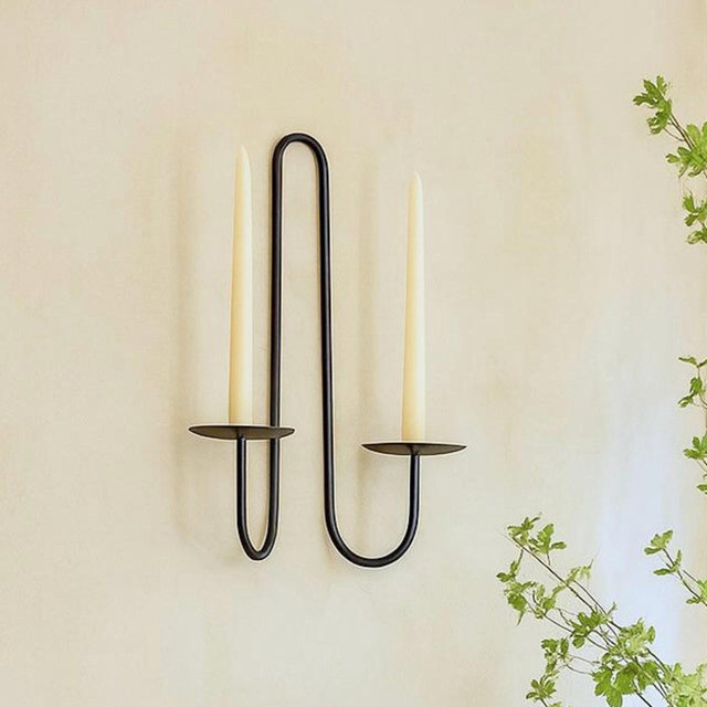 French Style Candle Sconce,Double Candle Sconce,Iron Candle Holder,Minimalist Wall Decor,Iron Candle Sconce,Valentines Day Gift,Gift For Her
