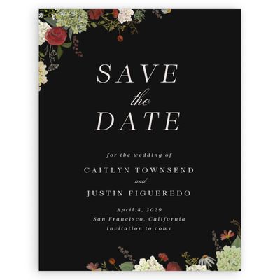 Black Wedding Digital Save the Date - Rosamund Portrait