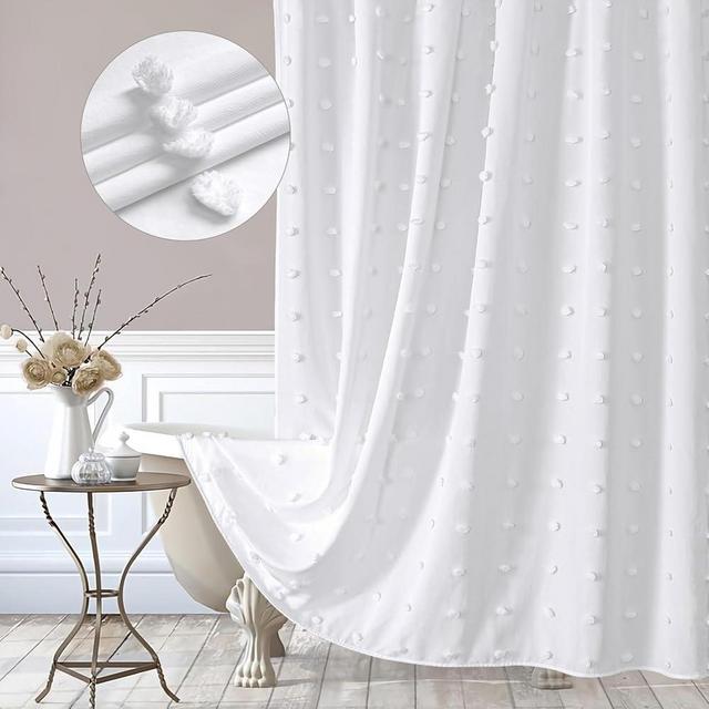 MitoVilla White Extra Long Shower Curtain Set 72 x 84, Farmhouse 84 inch XL Shower Curtains for Rustic Vintage Bathroom Decor, Washable Modern Fabric Shower Curtain with Pleat Floral