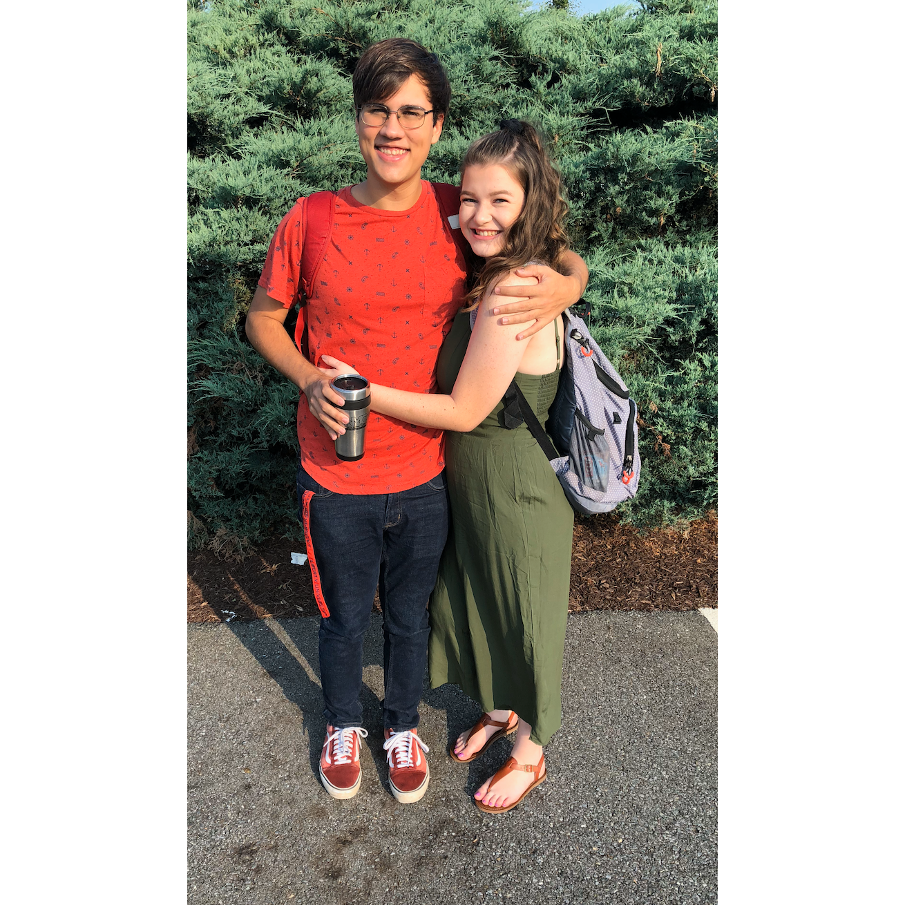 first day at Liberty together! junior year!