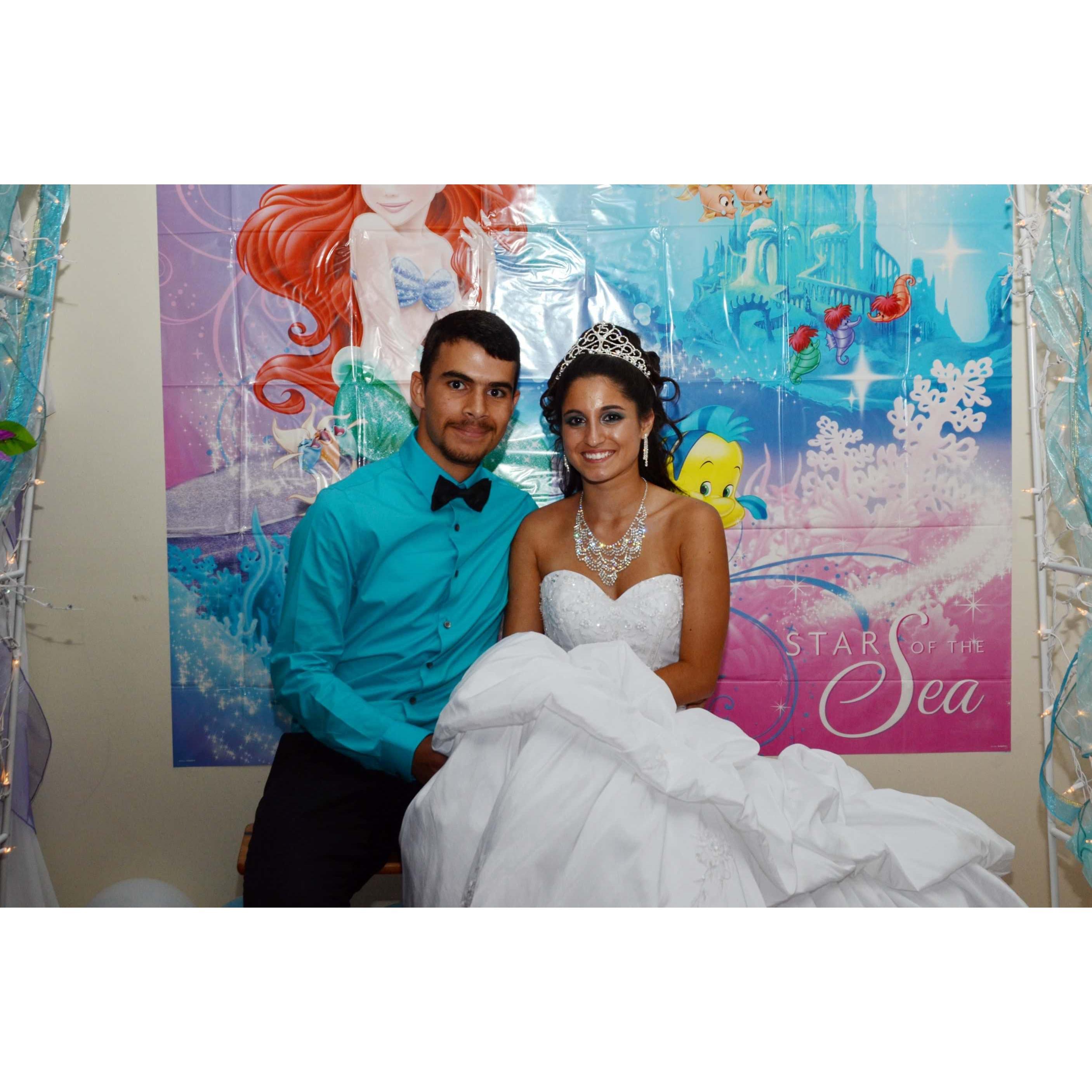 Our first time seeing each other out of school, at my quinces<3