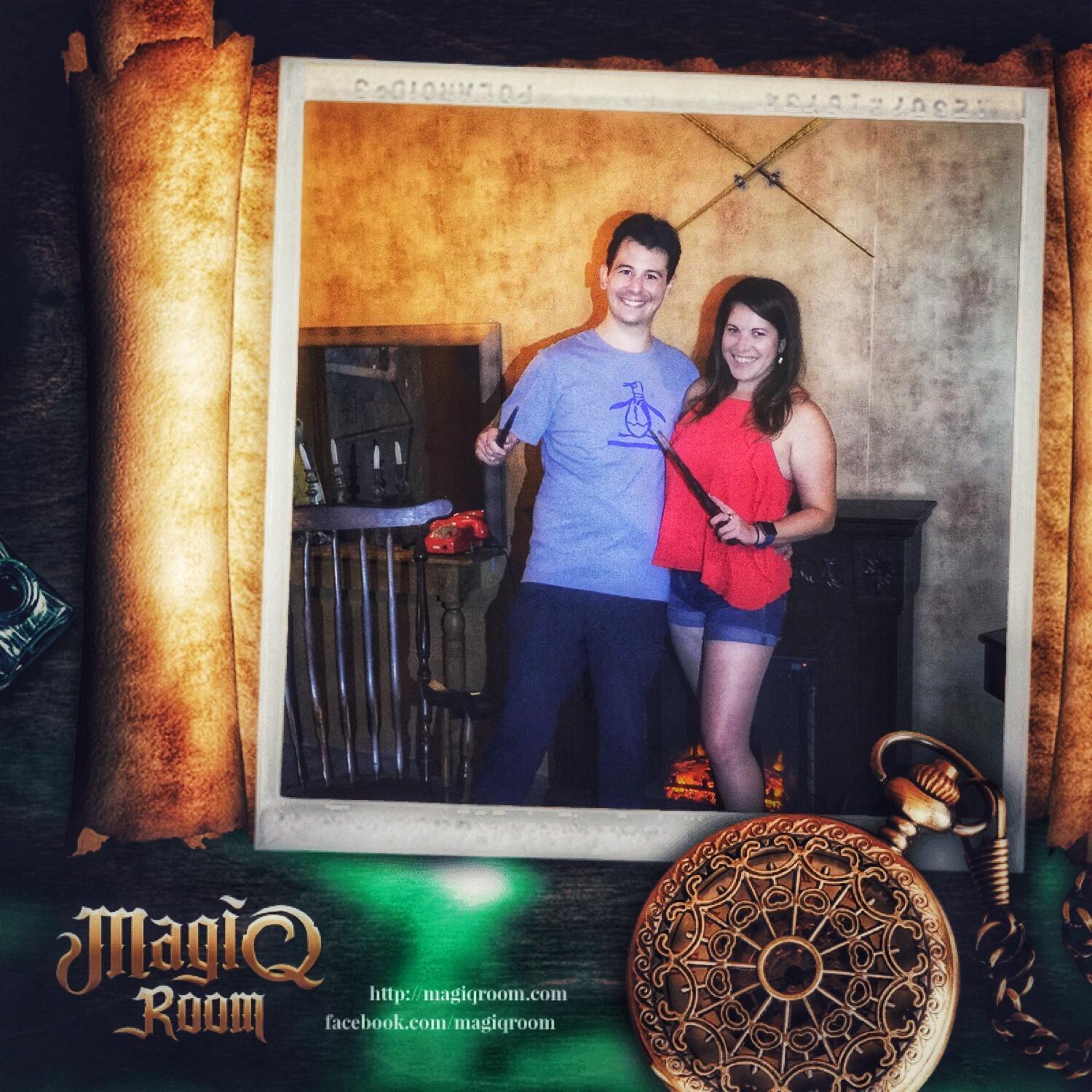 Our very first photo together in August 2018 - we escaped the Magic Room!
