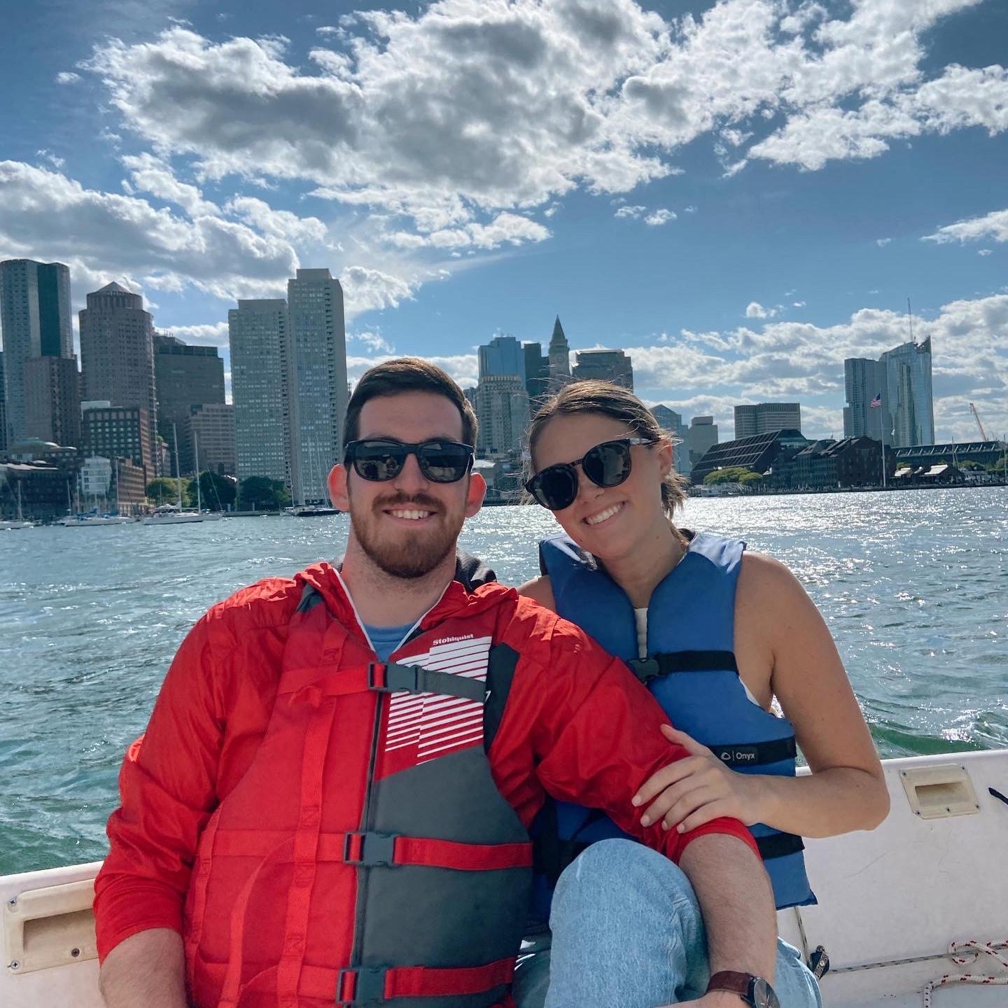 Sailing the Boston Harbor with friends