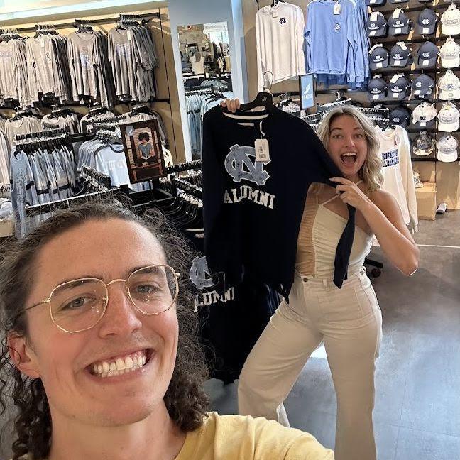 Visiting UNC Chapel Hill — Caroline’s graduate school alma mater.