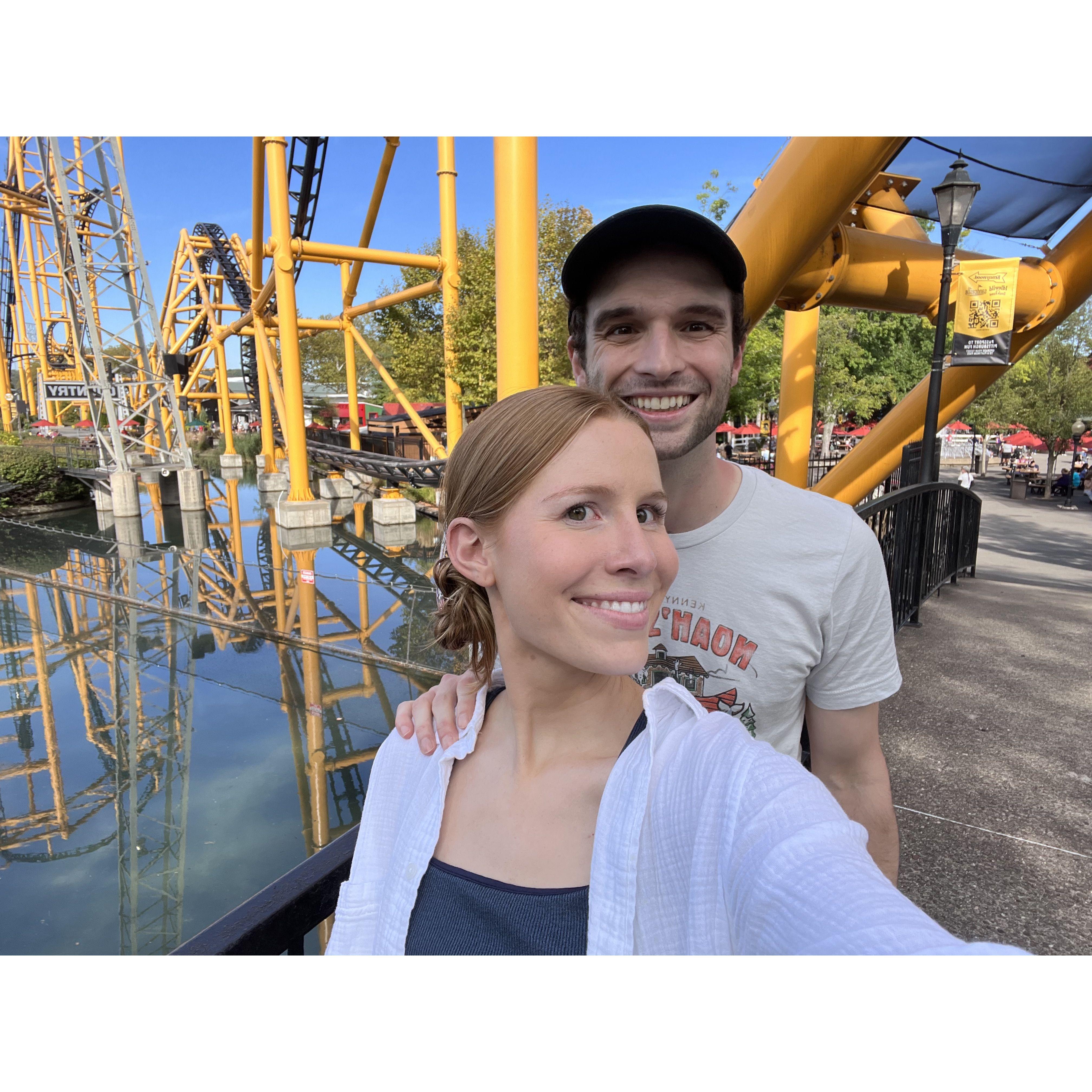 September 16th, 2023: Chris and I at our annual Kennywood trip together. Our favorite part is the corndog and Potato Patch fries.
