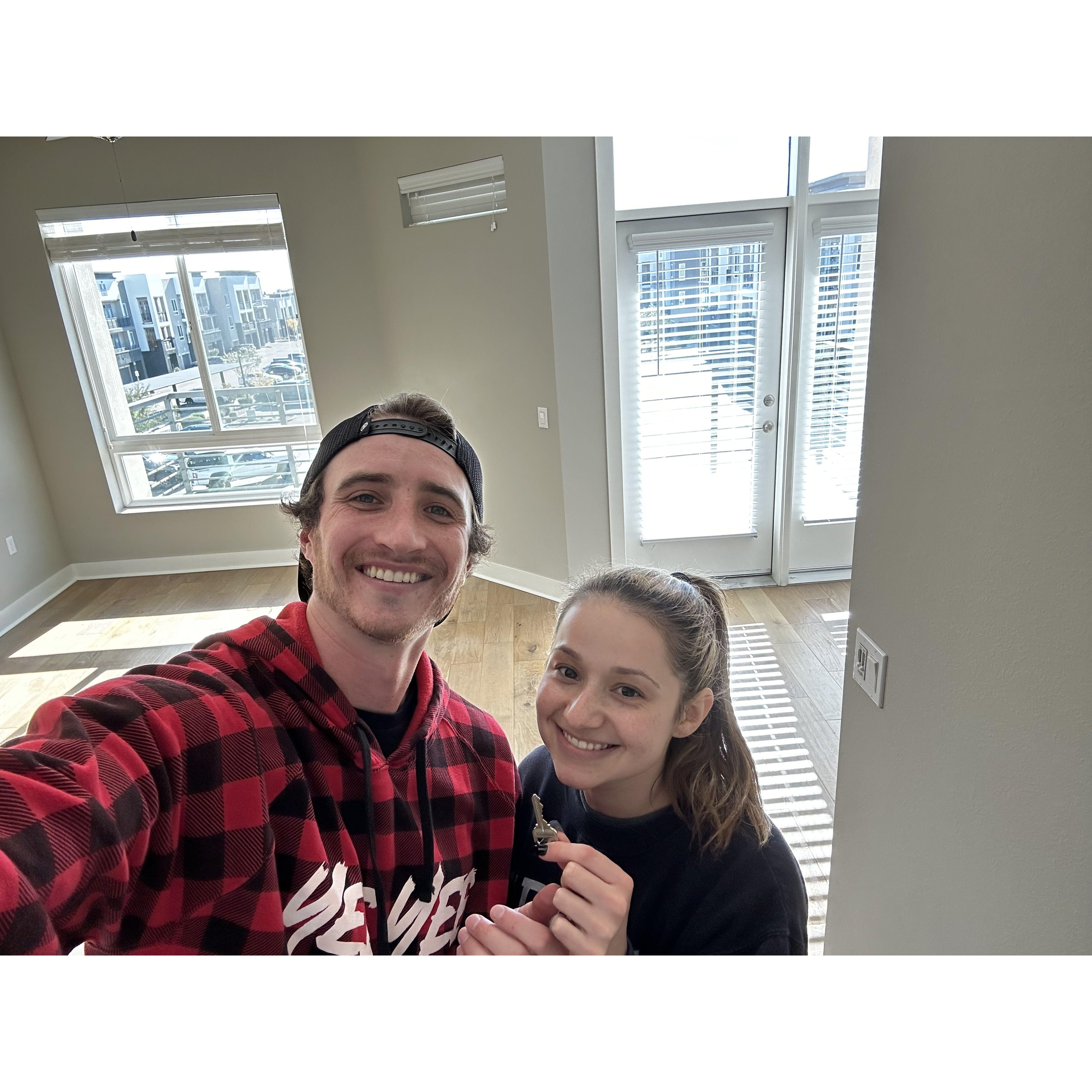 Moving in together at our first apartment!